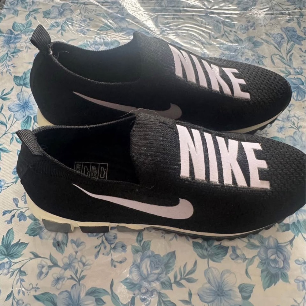 Nike Black and White Slip-On Shoes